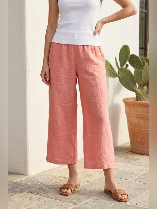 Cynthia Rowley Pants - 2 for $25 Pants Cynthia Rowley Cropped Wide Leg Pants Coral Red Size L EUC